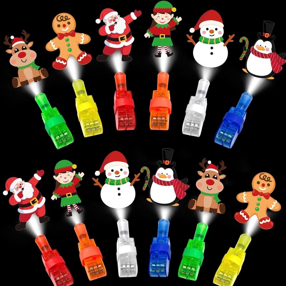 Festive Christmas LED Finger Projector Lights Toy Pack of 36 New in Box
